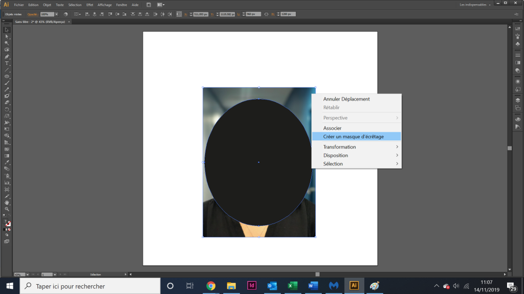 Masque d'écrêtage, fusion d'image, Illustrator pour professionnels, création de masque, tutoriel de design.