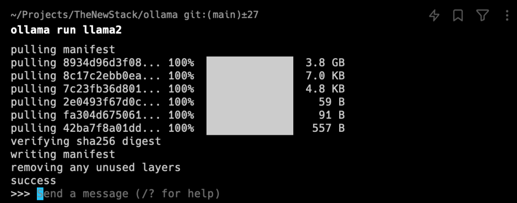 configurer LLama2, exécuter IA ordinateur, commande Ollama run LLama2